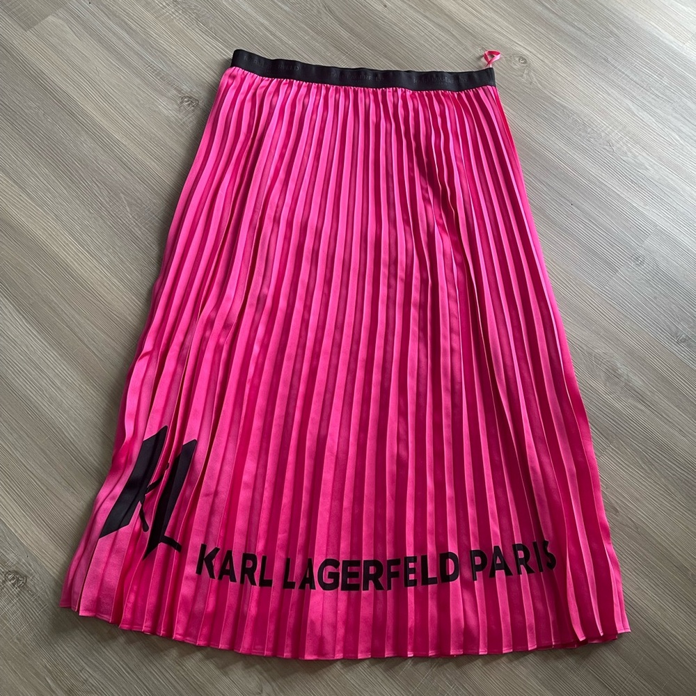 Karl Lagerfeld Pink Midi Pleated Skirt Cocktail size xl